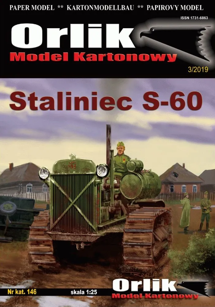Papierový model - Pásový traktor Stalinec S-60