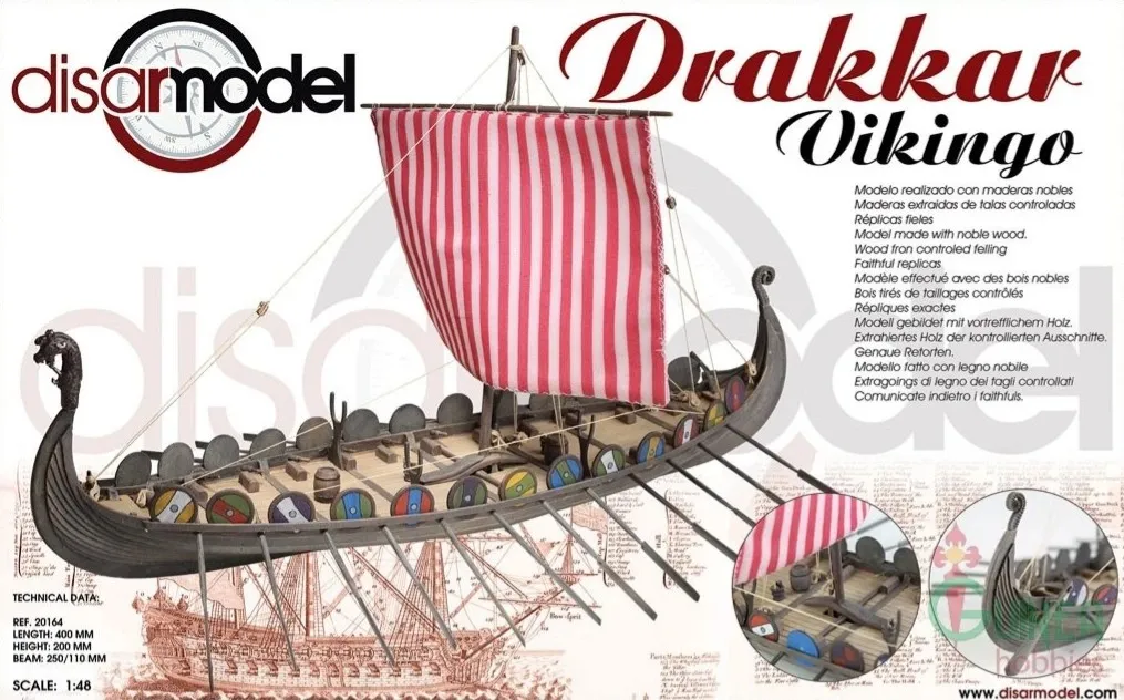 Drevený model vikingský drakkar