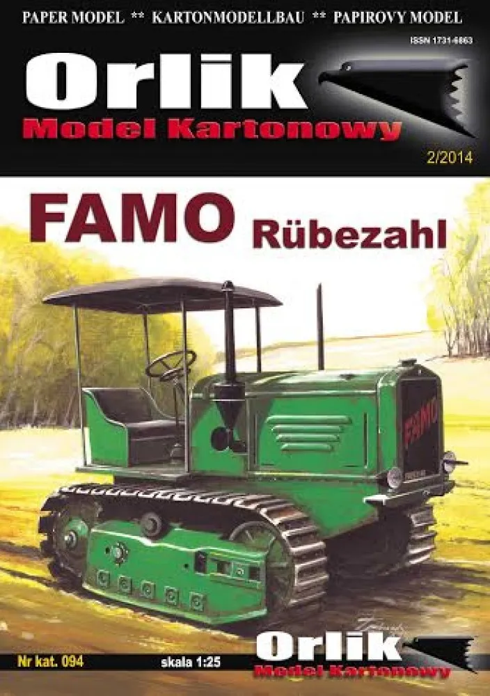 Papierový model Pásový traktor Famo Rubezahl