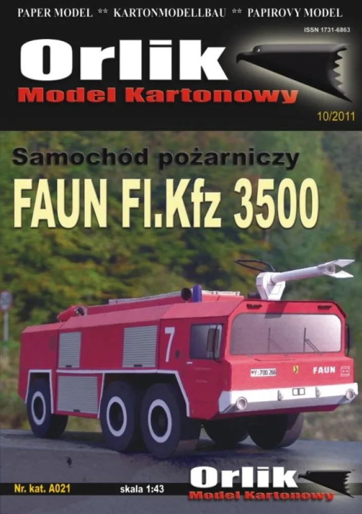 Papierový model Požiarna striekačka Faun Fi.Kfz 3500