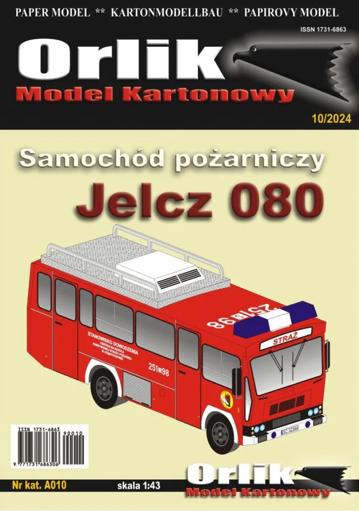 Papierový model Požiarny autobus Jelz 080 w PSP