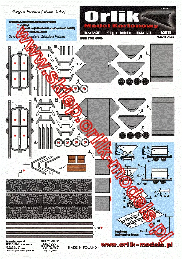 Papierový model - Vagónová banská kolíska na sypký materiál