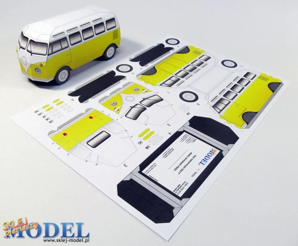 Papierový model WV T1 SpecBus Turistický žltý