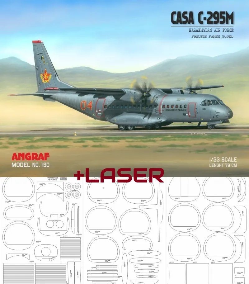 Papierový model - Kazašské lietadlo Casa C-295M KAF + laser