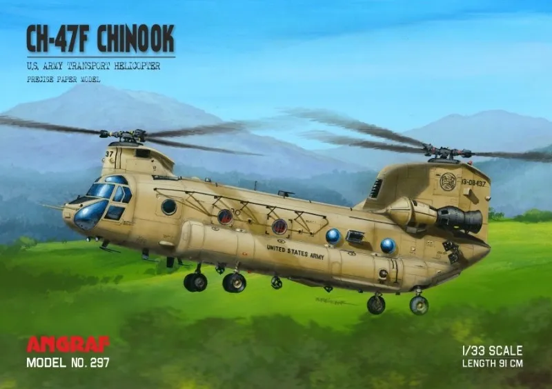 Papierový model - Americký vrtuľník CH-47F Chinook