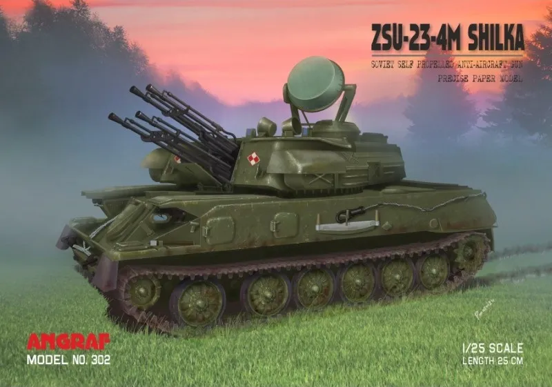 Papierový model - Sovietsky protilietadlový tank ZSU-23-M4 SHILKA