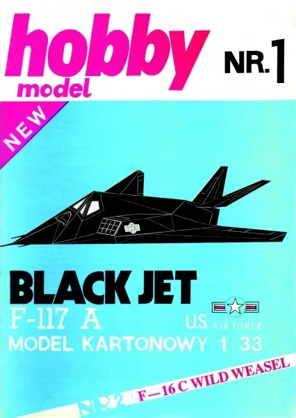 Papierový model - Taktický stíhač F-117 A Black Jet