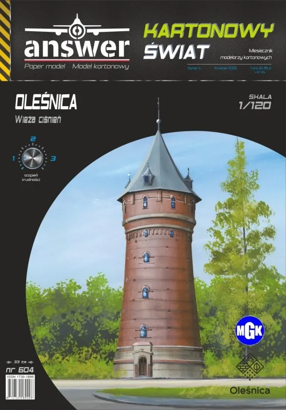 Papierový model - Olešnica - Vodárenská veža