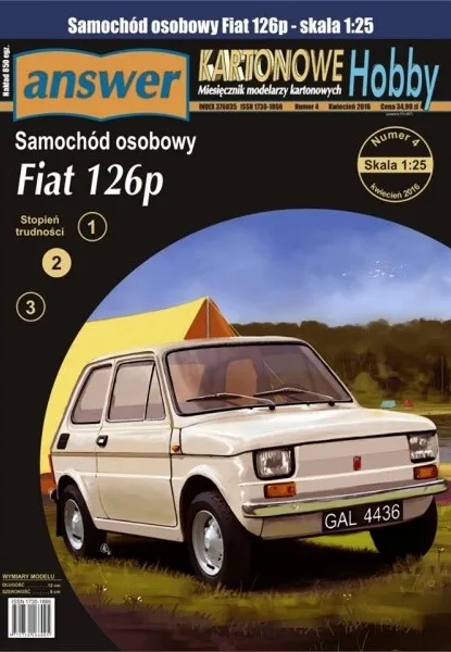 Papierový model - Fiat 126p