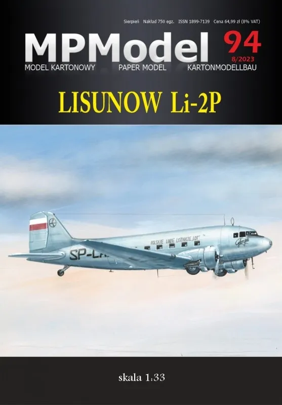Papierový model - Dopravné lietadlo Lisunov Li-2P