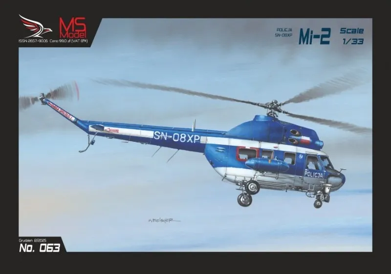 Papierový model - Policajný vrtuľník Mi-2 Poľsko