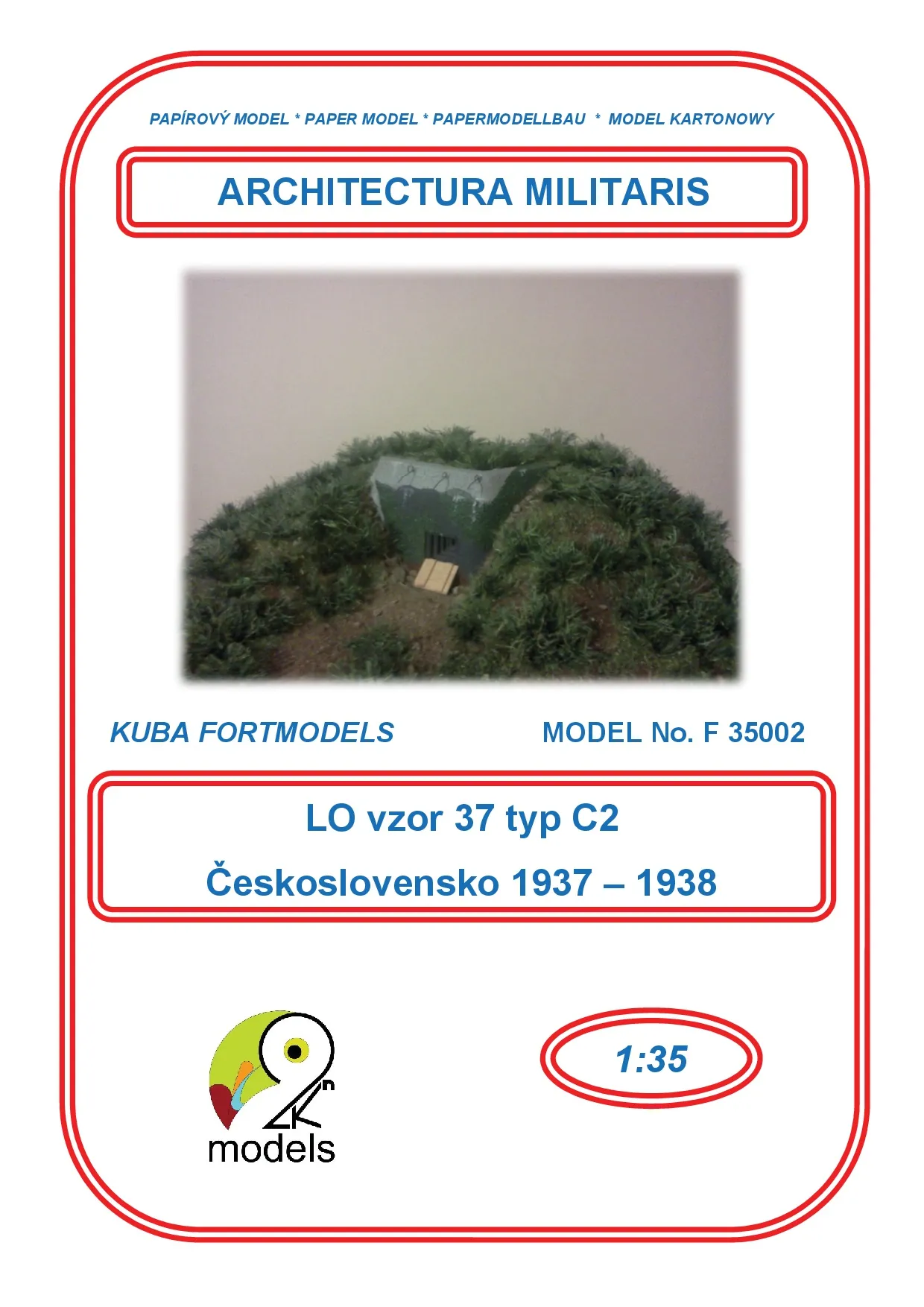 Papierový model - ČESKOSLOVENSKÉ ĽAHKÉ OPEVNENIE vzor 37 C2, 1:35