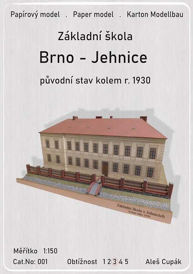 Papierový model - Základná škola Brno-Jehnice 1:150