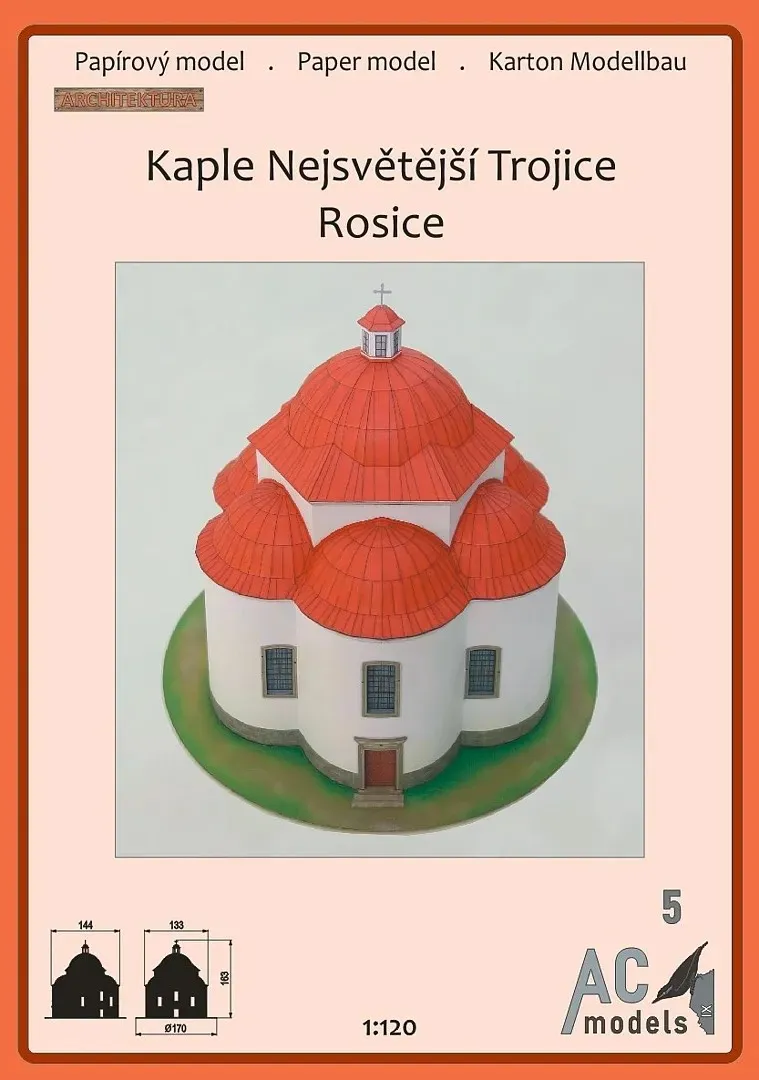 Papierový model - Kaplnka Najsvätejšej Trojice Rosice 1:120