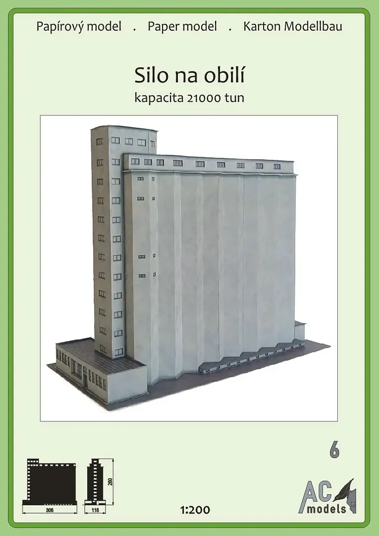 Papierový model - Silo na obilie 1:200