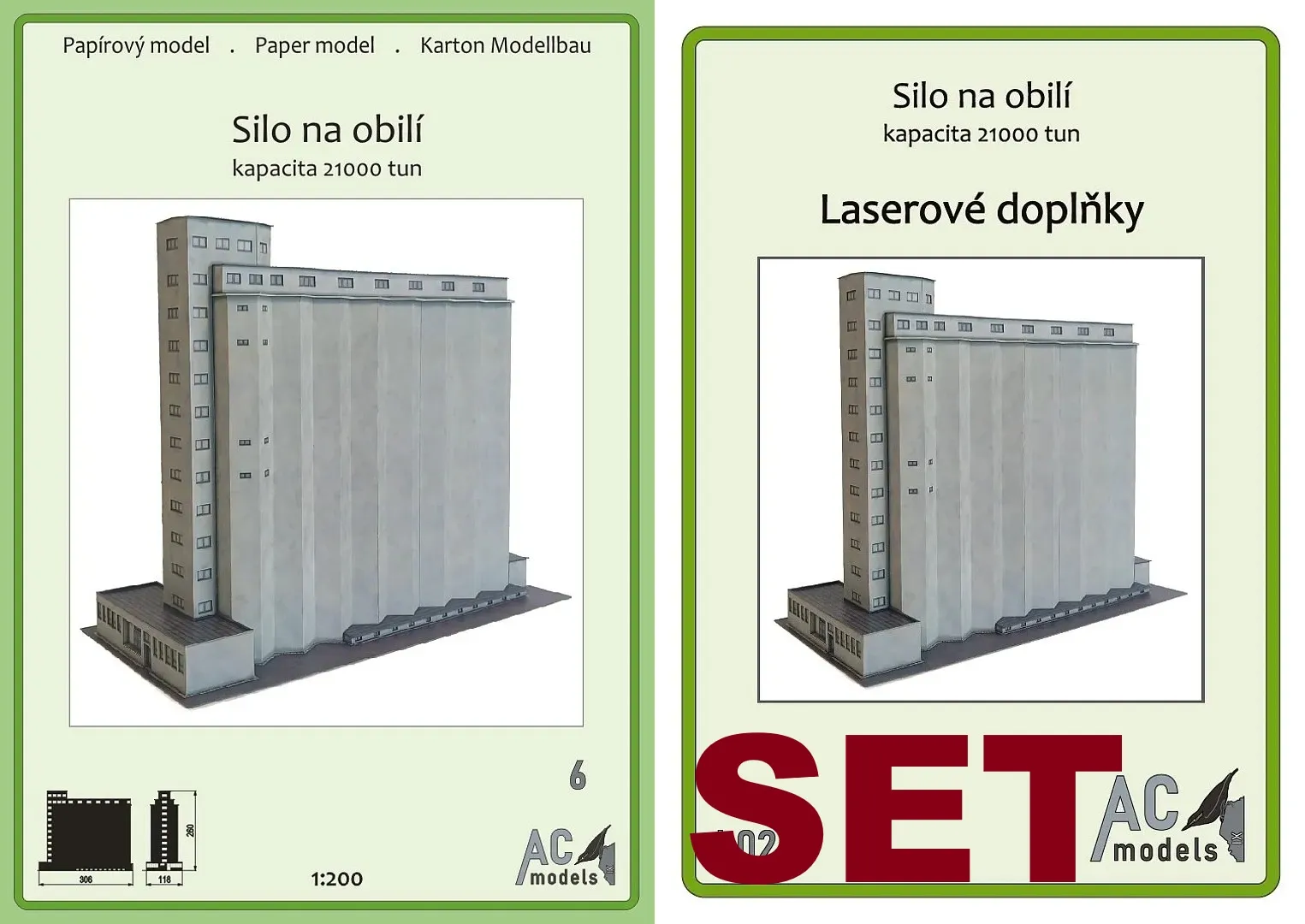 Papierový model - Silo na obilie + laser1:200