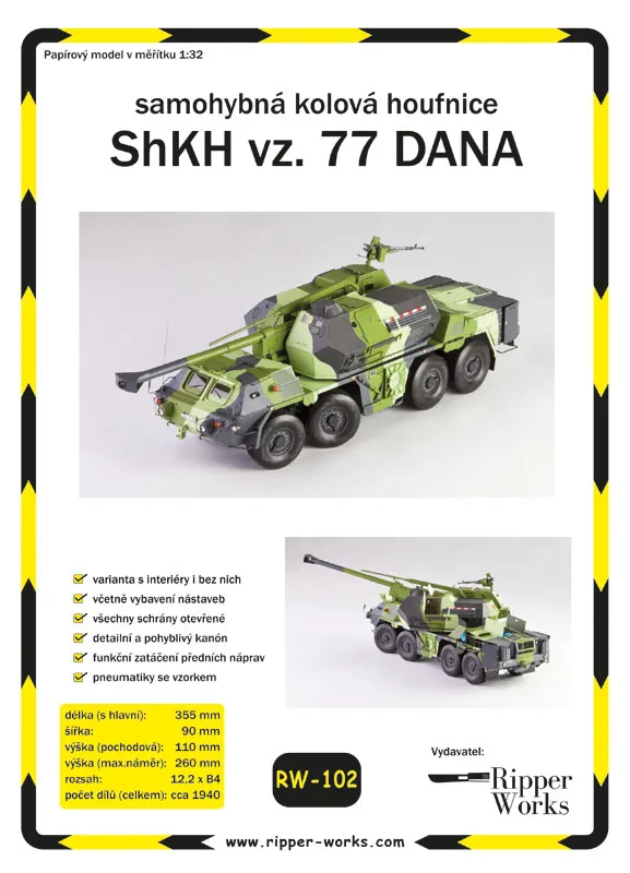 Papierový model ShKH vz.77 DANA 1:32