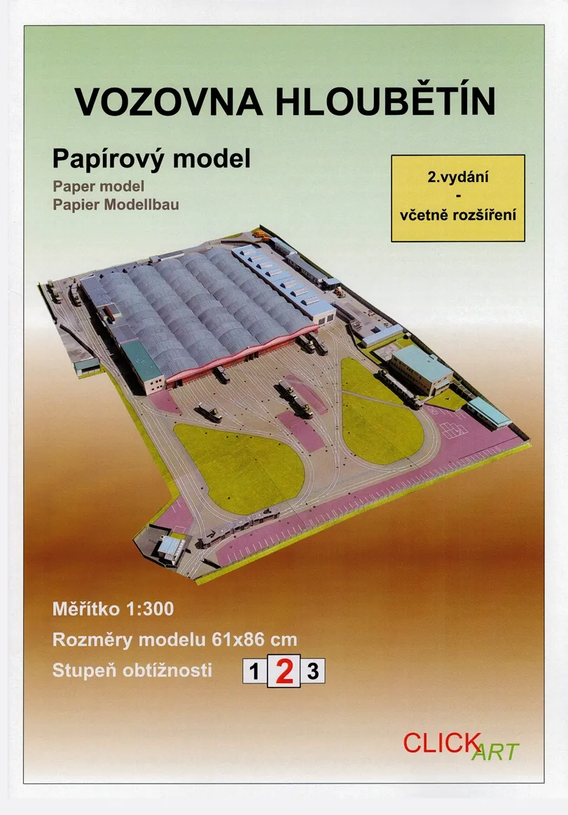 Papierový model - Vozovňa Hloubětín 2.v. 1:300
