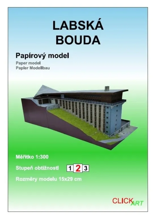 Papierový model - Labská Bouda - Krkonoše 1:300