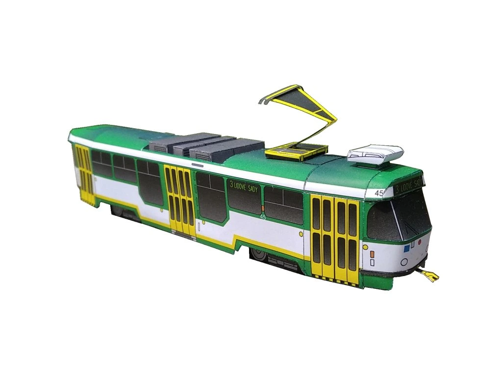 Papierový model - Električka ČKD TATRA T3R.PLF Liberec, Jablonec nad Nisou