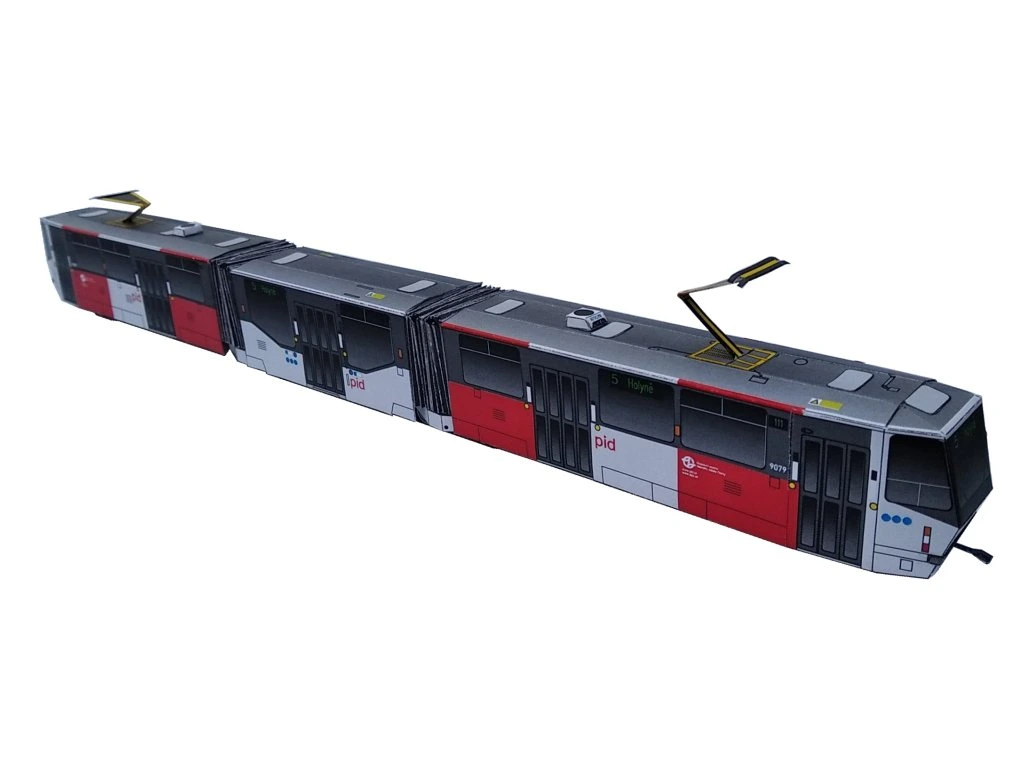 Papierový model - Električka ČKD TATRA KT8D5.RN2P (PiD) Praha