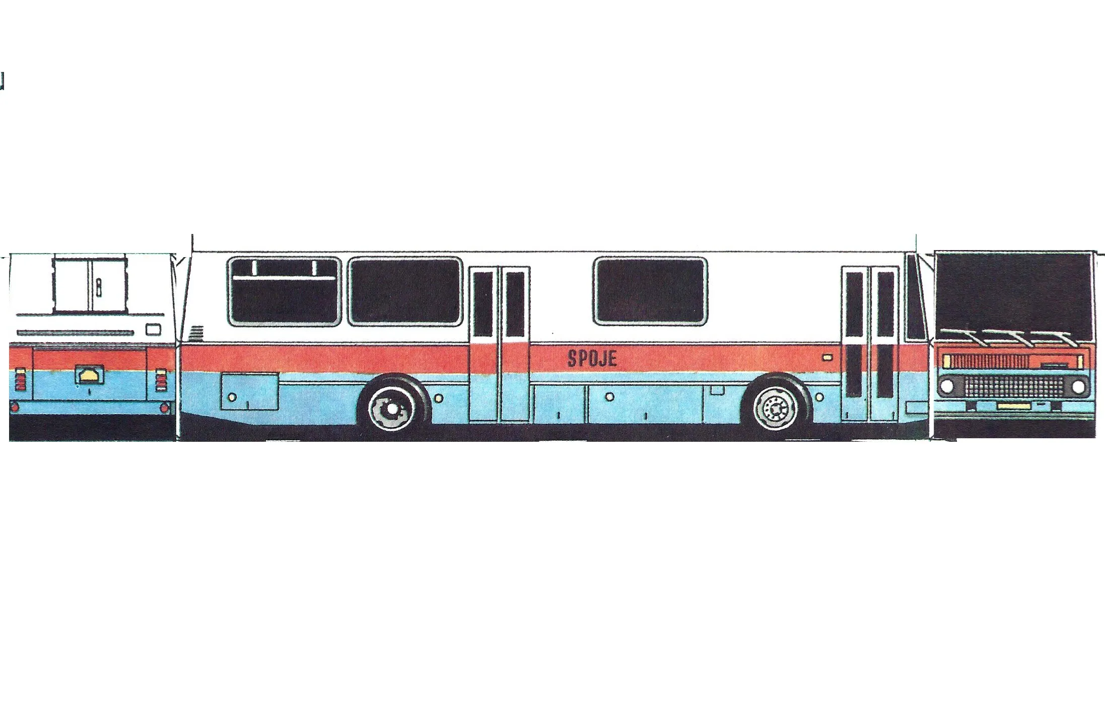 Papierový model Minibox - Karosa C 734 - Spoje