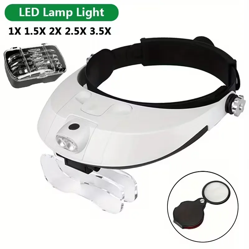Modelárska lupa - čelenka s LED osvetlením