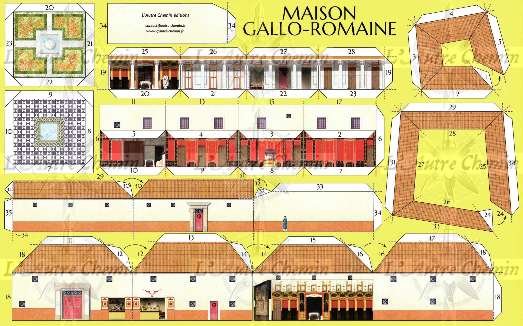 Papierový model - Galsko-Rímsky dom
