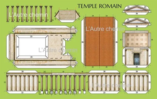 Papierový model - Rímsky chrám