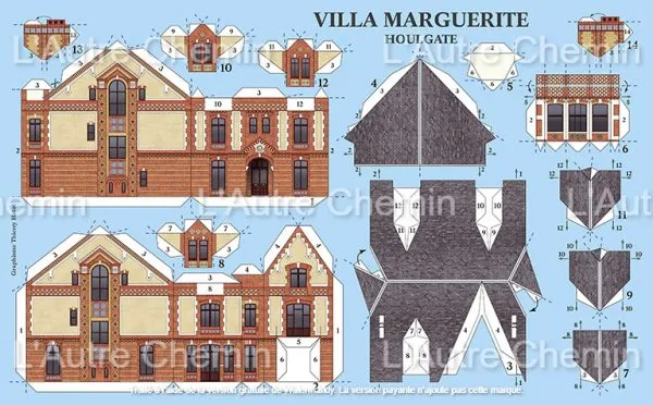 Papierový model - Vila Margerite - Houlgate