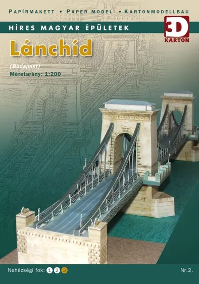 Papierový model - Budapešť - Széchenyiho reťazový most - Lánchíd
