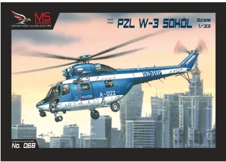 Papierový model - Vrtuľník PZL W-3 Sokol - Polícia PL