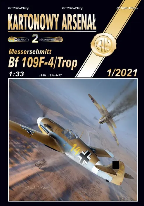 Papierový model - Messerschmitt Bf 109F-4/Trop Two marking options