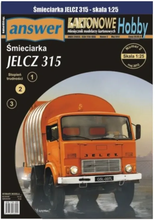 Papierový model - Smetiarske auto Jelcz 315