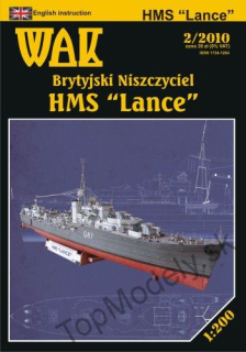 Papierový model - torpédoborec ​​HMS "Lance" + Laserom rezané doplnky