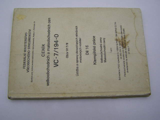 Cenník velkoobch. a moloobch. cen Odbor 917/II klemp. práce