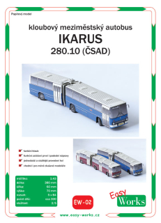 Papierový model - Mestský autobus kĺbový - Ikarus 280.10 (ČSAD)