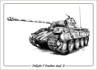 Samolepka 15x11cm s obrázkom PzKpfw V Panther Ausf. D