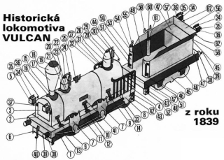 Papierový model Historická lokomotíva VULCAN