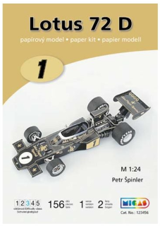 Papierový model Formula F1 Lotus 72D