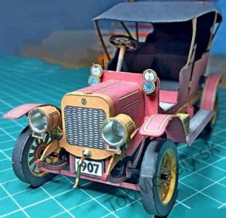 Papierový model Laurin & Klement E 1907 + Postavičky