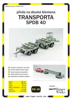 Papierový model - Transporta SPDB 40 Príves na dlhé bremená