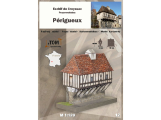 Papierový model - Eschif de Creyssac - pozorovateľňa - Périgeux