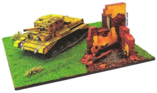 Papierový model Dioráma Britský tank Cromwell 3A
