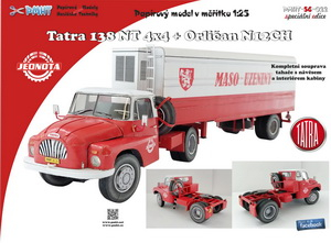 Papierový model - TATRA 138 NT 4x4  s návesom Orličan N12CH