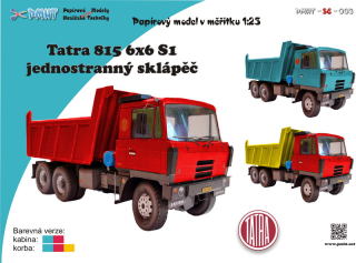 Papierový model - Tatra 815  6x6 S1 - jednostranný sklápač 