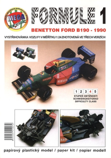 Papierový model - Benetton Ford B190 - 1990