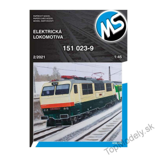 SET -Papierový model Elektrická lokomotíva rady 151  023-9 (1:45) + Laser a Lept