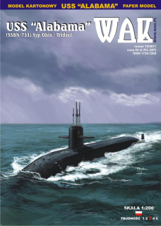 Papierový model - Jadrová ponorka USS Alabama (SSBN-731) +Laserom rezané doplnky
