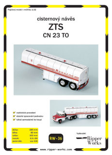 Papierový model - Cisternový náves - ZTS CN 23 TO Benzina